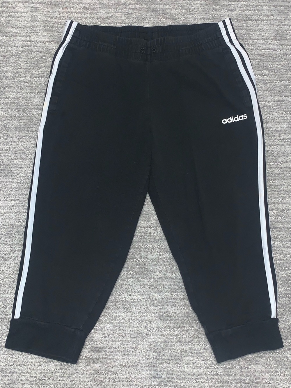 adidas Black Jogger Pants with White Side Stripes